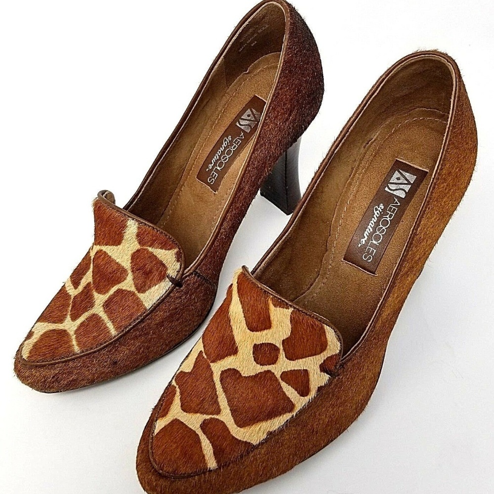 Aerosoles womens pumps size 8 brown animal print